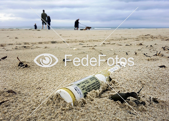 Plastik på strand