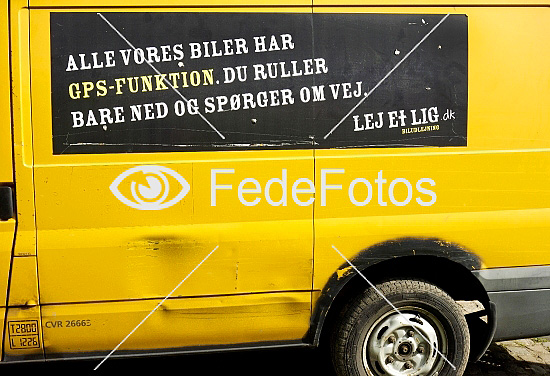 Slogan på udlejningsbil